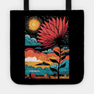 Groovy Growth | 70s Retro Psychedelic Flower Tote