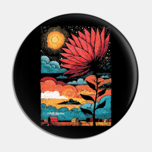 Groovy Growth | 70s Retro Psychedelic Flower Pin