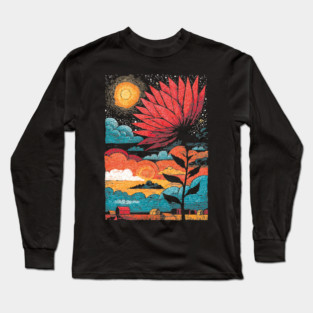 Groovy Growth | 70s Retro Psychedelic Flower Long Sleeve T-Shirt