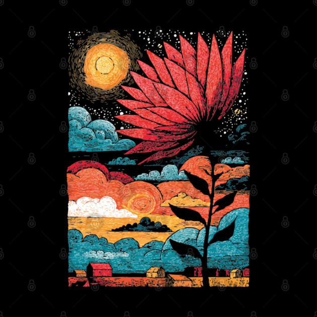 Groovy Growth | 70s Retro Psychedelic Flower by TuncGK