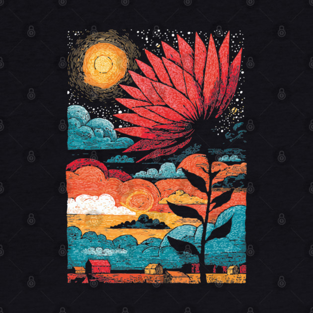 Groovy Growth | 70s Retro Psychedelic Flower by TuncGK