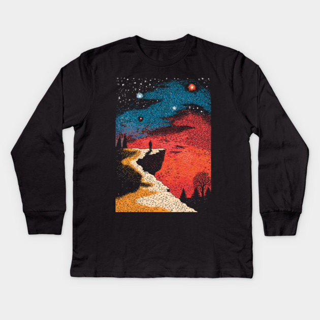 The Long Path | An Existential Journey Kids Long Sleeve T-Shirt by TuncGK