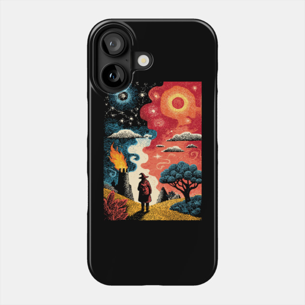 The Hermit Tarot Card | Vintage Fantasy Journey Art Phone Case by TuncGK