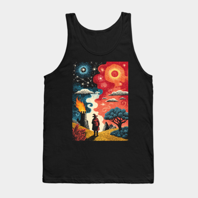 The Hermit Tarot Card | Vintage Fantasy Journey Art Tank Top by TuncGK