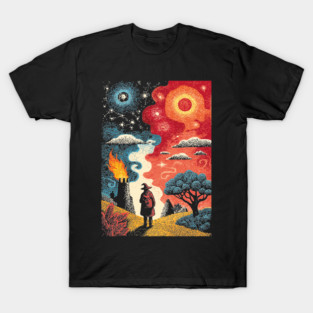 The Hermit Tarot Card | Vintage Fantasy Journey Art T-Shirt