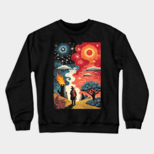 The Hermit Tarot Card | Vintage Fantasy Journey Art Crewneck Sweatshirt