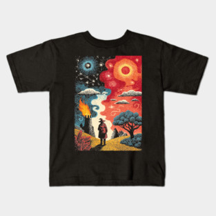 The Hermit Tarot Card | Vintage Fantasy Journey Art Kids T-Shirt