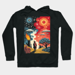 The Hermit Tarot Card | Vintage Fantasy Journey Art Hoodie