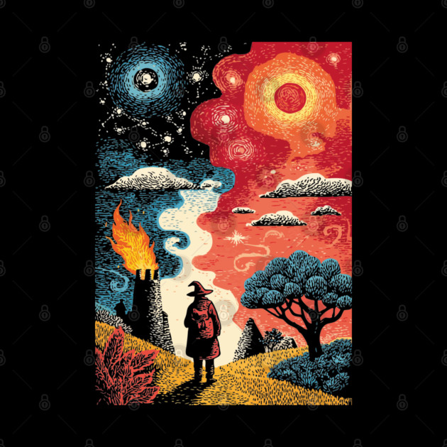 The Hermit Tarot Card | Vintage Fantasy Journey Art by TuncGK