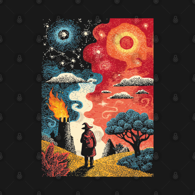 The Hermit Tarot Card | Vintage Fantasy Journey Art by TuncGK