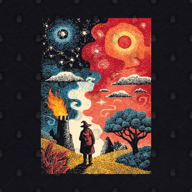 The Hermit Tarot Card | Vintage Fantasy Journey Art by TuncGK