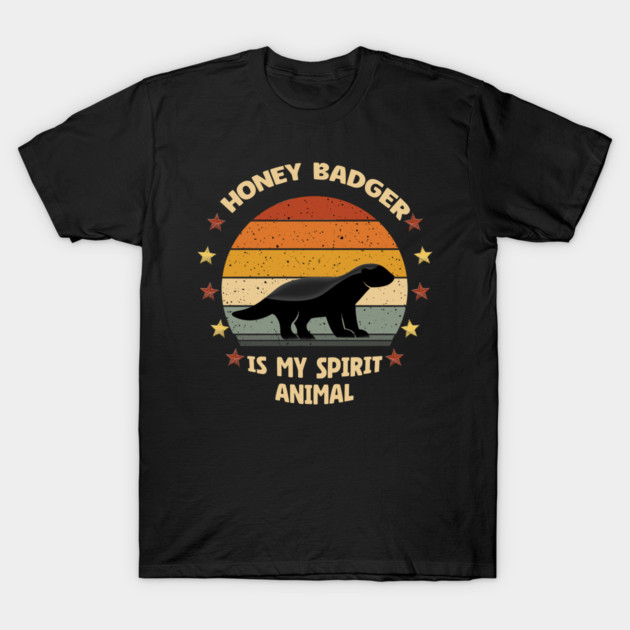 Honey Badger Is My Spirit Animal Retro Vintage T-Shirt by Db Printed