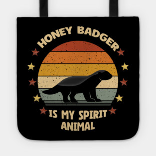 Honey Badger Is My Spirit Animal Retro Vintage Tote