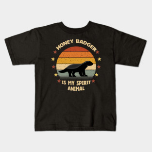Honey Badger Is My Spirit Animal Retro Vintage Kids T-Shirt