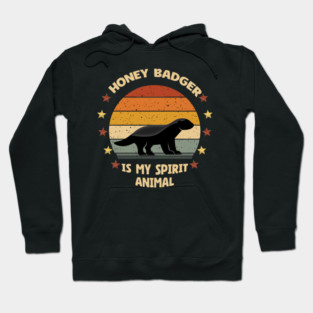 Honey Badger Is My Spirit Animal Retro Vintage Hoodie