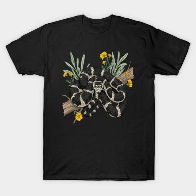 California Kingsnake with Desert Flowers T-Shirt by BirdsnStuff