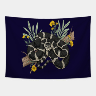 California Kingsnake with Desert Flowers Tapestry