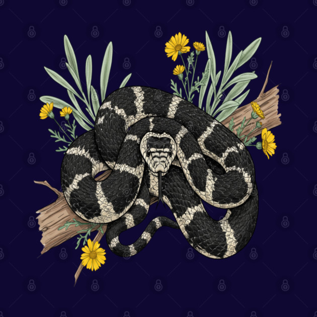 California Kingsnake with Desert Flowers by BirdsnStuff