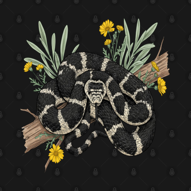 California Kingsnake with Desert Flowers by BirdsnStuff