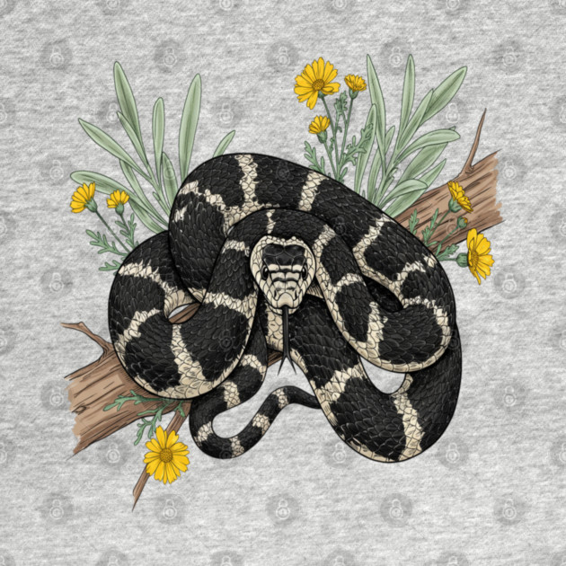 California Kingsnake with Desert Flowers by BirdsnStuff