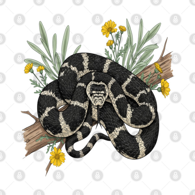 California Kingsnake with Desert Flowers by BirdsnStuff