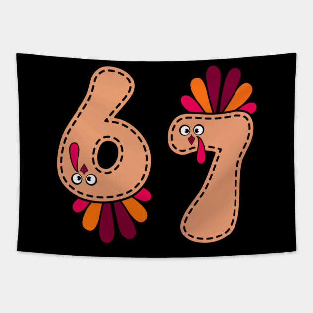 67 Thanksgiving Turkey Tapestry by Creatifly Graphic Tees