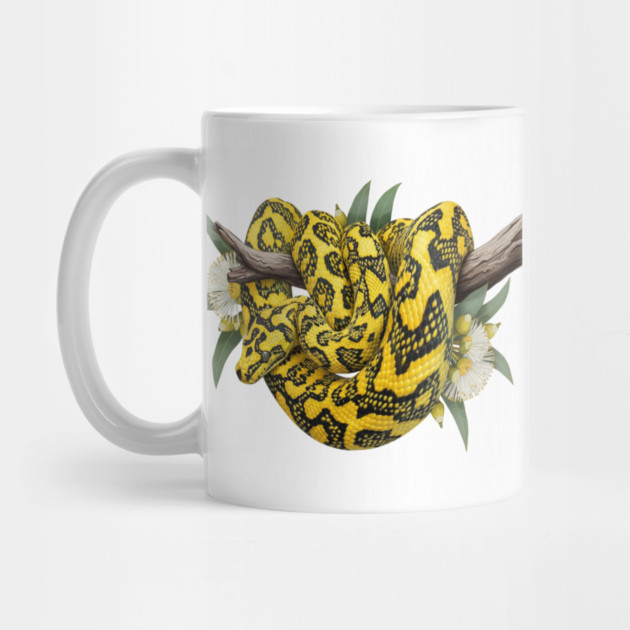 Carpet Python with Eucalyptus Flowers by BirdsnStuff