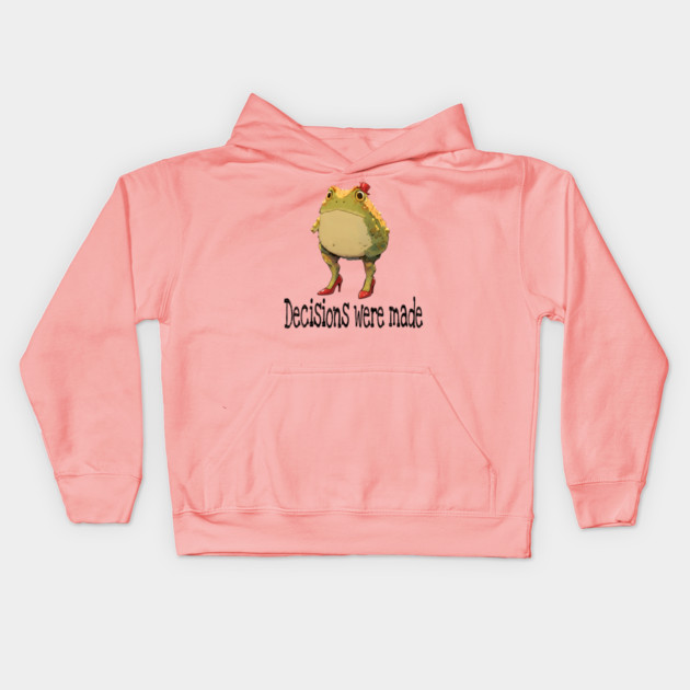 Cute little toad wearing red high-heel shoes and top hat "Decisions were made" Kids Hoodie by Luxinda