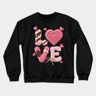 Concha Love Valentine_s Day Mexican Sweet Pan Dulce Lover Crewneck Sweatshirt