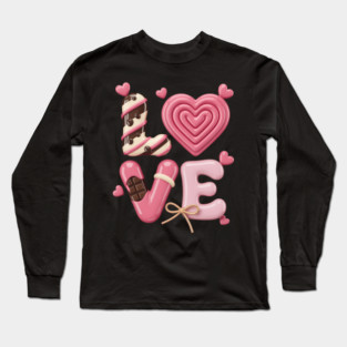 Concha Love Valentine_s Day Mexican Sweet Pan Dulce Lover Long Sleeve T-Shirt