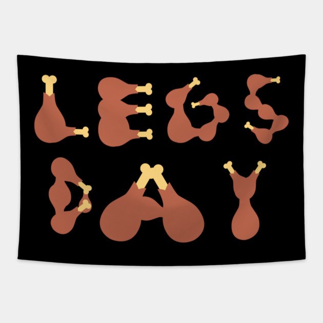 Legs Day Thanksgiving Turkey Tapestry by Creatifly Graphic Tees
