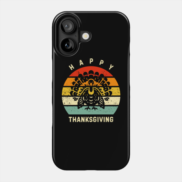 Vintage Sunset Turkey Happy Thanksgiving Phone Case by Creatifly Graphic Tees