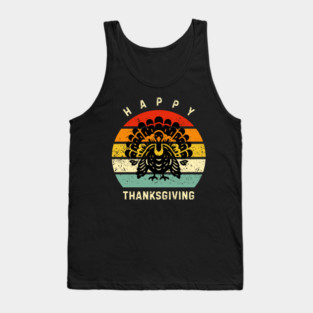 Vintage Sunset Turkey Happy Thanksgiving Tank Top