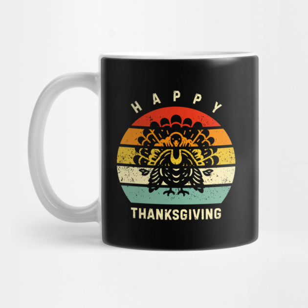 Vintage Sunset Turkey Happy Thanksgiving by Creatifly Graphic Tees