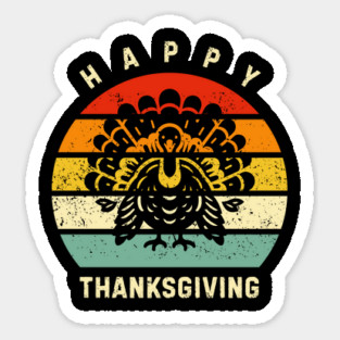 Vintage Sunset Turkey Happy Thanksgiving Magnet