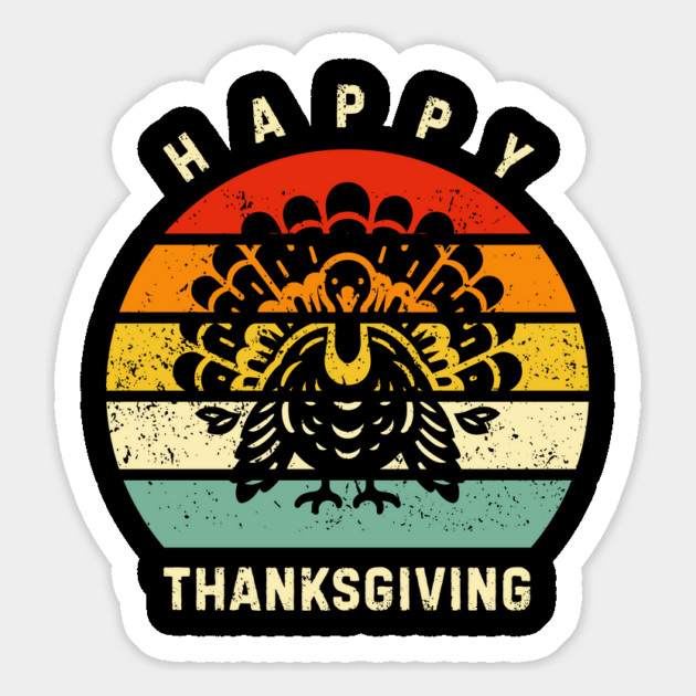 Vintage Sunset Turkey Happy Thanksgiving Magnet by Creatifly Graphic Tees
