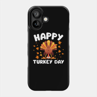 Playful Happy Turkey Day Cartoon Phone Case
