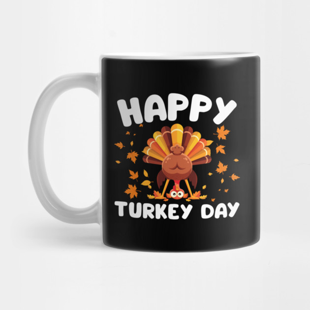 Playful Happy Turkey Day Cartoon by Creatifly Graphic Tees