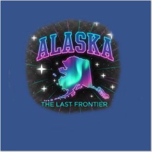 Neon Alaska Dream: Vibrant Digital Art Highlighting the Mystical Beauty of The Last Frontier's Aurora Posters and Art