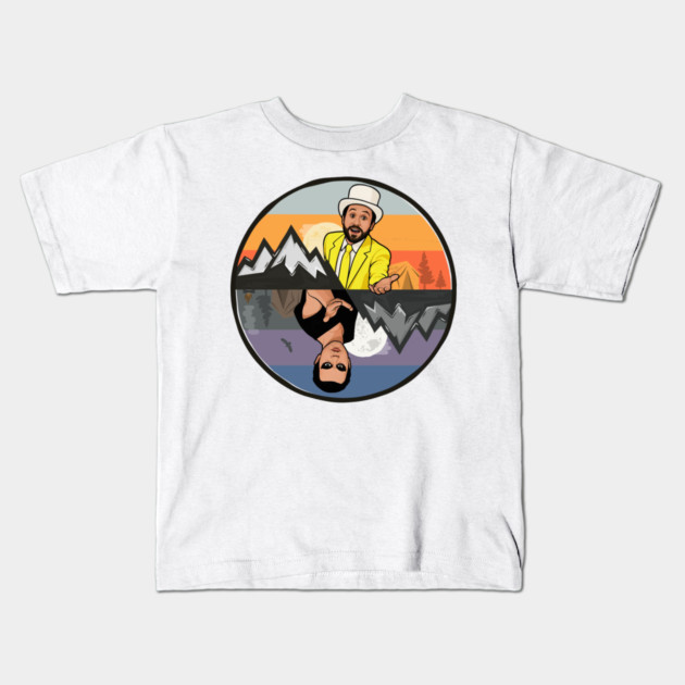 Dayman Nightman Parallels Flat Kids T-Shirt by Tv Moments