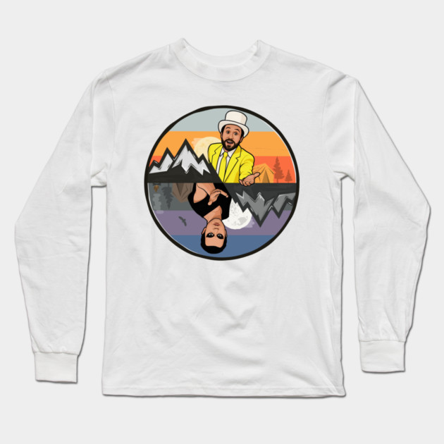 Dayman Nightman Parallels Flat Long Sleeve T-Shirt by Tv Moments