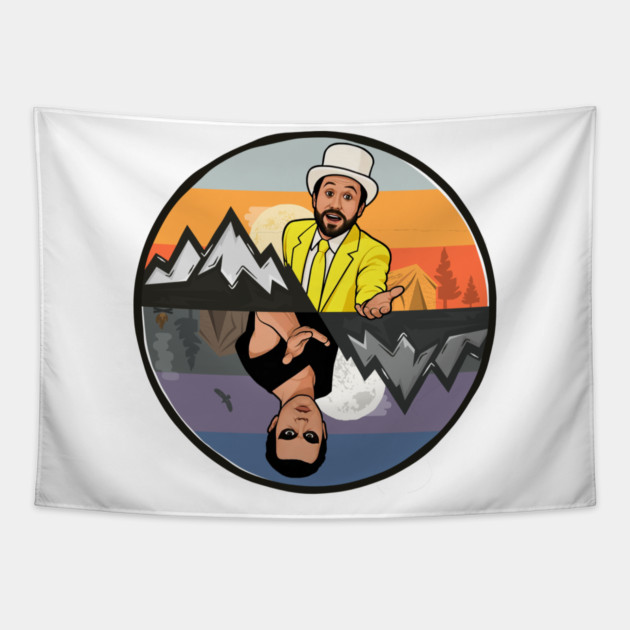 Dayman Nightman Parallels Flat Tapestry by Tv Moments