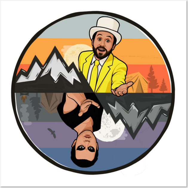 Dayman Nightman Parallels Flat Wall Art by Tv Moments