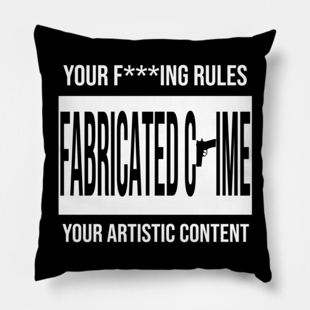Fabricated Crime Parental Advisory Pillow by Jesus's Store