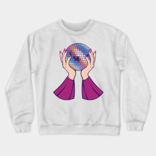 Pink glamorous disco ball Crewneck Sweatshirt