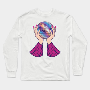 Pink glamorous disco ball Long Sleeve T-Shirt