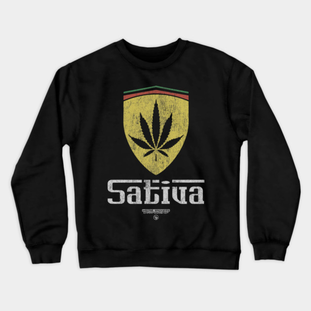 Sativa Shield Crewneck Sweatshirt by Wrongteeshirt