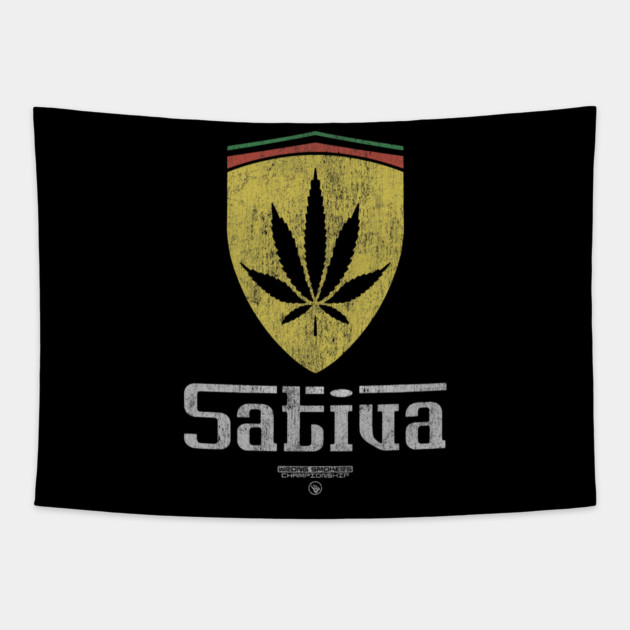 Sativa Shield Tapestry by Wrongteeshirt
