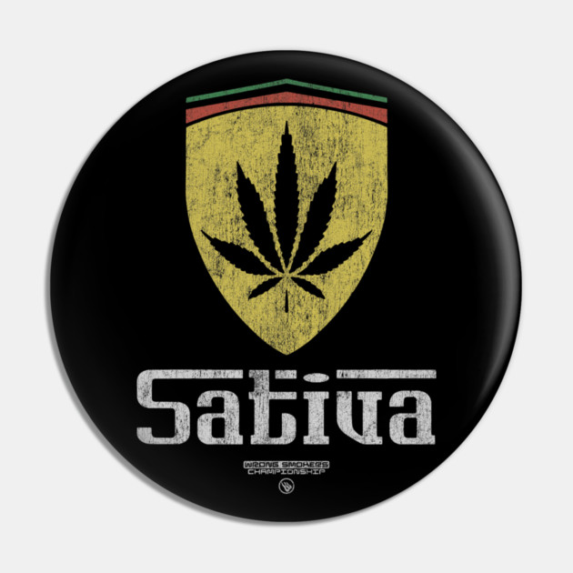 Sativa Shield Pin by Wrongteeshirt