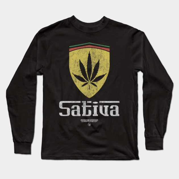 Sativa Shield Long Sleeve T-Shirt by Wrongteeshirt